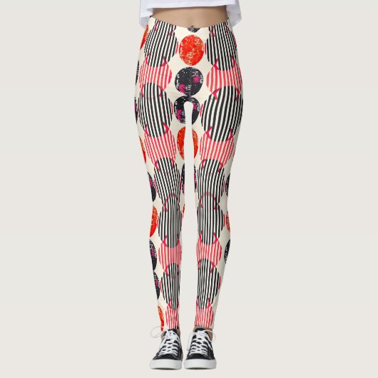 Vette citrus schijf strepen (9) leggings (Voorkant)