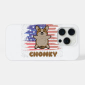 Vette Corgi Patriottische Vlag van de VS Grappig H iPhone Hoesje (Achterkant horizontaal)