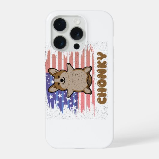 Vette Corgi Patriottische Vlag van de VS Grappig H iPhone Hoesje (Achterkant)