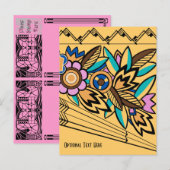 Vette Deco Florals in Abrito Briefkaart (Voorkant / Achterkant)