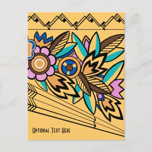 Vette Deco Florals in Abrito Briefkaart (Voorkant)