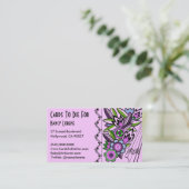 Vette Deco Florals in het Lila - Visitekaartjes (Staand voorkant)