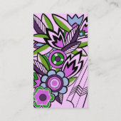 Vette Deco Florals in het Lila - Visitekaartjes (Achterkant)