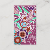 Vette Deco Florals in Roos - Visitekaartjes (Achterkant)