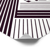 Vette diagonale strepen met geometrische vierkante poster (Hoek)