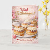 Vette Dinsdag Fettisdagen Gepersonaliseerd Kaart (Gele Bloem)