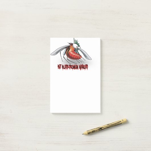 Vette, door bloed gedronken mug post-it® notes (Op bureau)