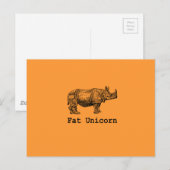 Vette Eenhoorn Briefkaart (Voorkant / Achterkant)