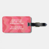 Vette, eenvoudige Stripe Waves Roze  KLANT Bagagelabel (Achterkant horizontaal)