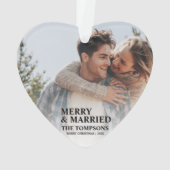 Vette eerste kerst getrouwde foto Ornament (achterkant)