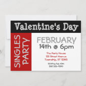 Vette en BIG Valentijnsdag Singles Party nodigt ui Kaart (Voorkant)