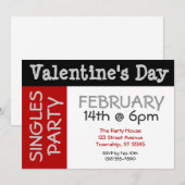 Vette en BIG Valentijnsdag Singles Party nodigt ui Kaart (Voorkant / Achterkant)