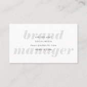 Vette en cursieve Abstracte grafische kaart Visitekaartje (Achterkant)