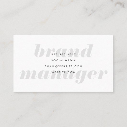 Vette en cursieve Abstracte grafische kaart Visitekaartje (Achterkant)