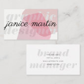 Vette en cursieve Abstracte grafische kaart Visitekaartje (Voorkant / Achterkant)