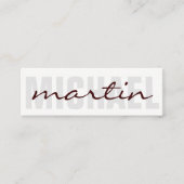 Vette en Cursieve Tekst (diep rood) Mini Visitekaartje (Voorkant)