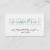 Vette en cursieve tekst (turquoise) visitekaartje (Voorkant)