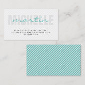 Vette en cursieve tekst (turquoise) visitekaartje (Voorkant / Achterkant)