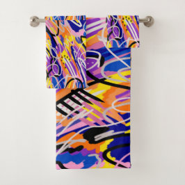 Vette en expressieve Abstracte kunst Bad Handdoek