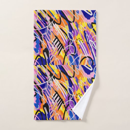 Vette en expressieve Abstracte kunst Bad Handdoek (Handdoek)