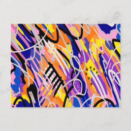 Vette en expressieve Abstracte kunst Briefkaart