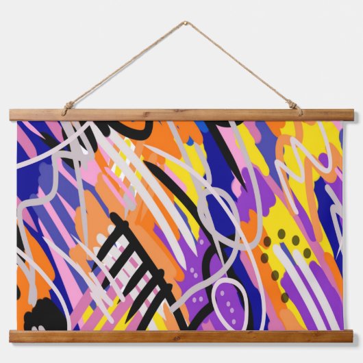 Vette en expressieve Abstracte kunst Hangend Wandkleed (Voorkant)