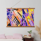 Vette en expressieve Abstracte kunst Hangend Wandkleed (Slaapkamer)