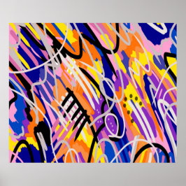 Vette en expressieve Abstracte kunst Poster