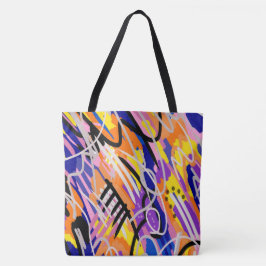 Vette en expressieve Abstracte kunst Tote Bag