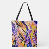 Vette en expressieve Abstracte kunst Tote Bag (Achterkant)