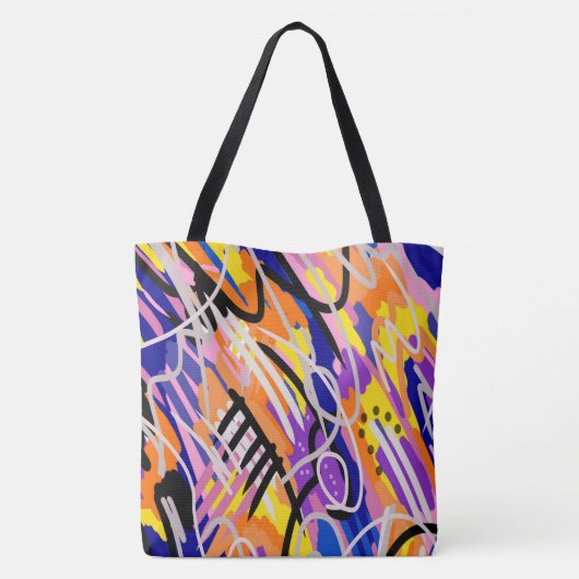 Vette en expressieve Abstracte kunst Tote Bag (Achterkant)