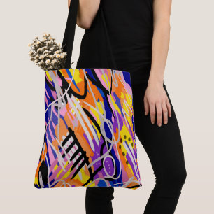 Vette en expressieve Abstracte kunst Tote Bag