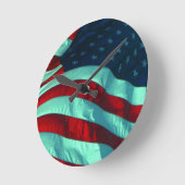 Vette en heldere Patriottische Amerikaanse vlag Ronde Klok (Hoek)