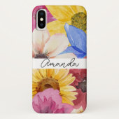 Vette en kleurrijke bloemnaam Case-Mate iPhone case (Achterkant)