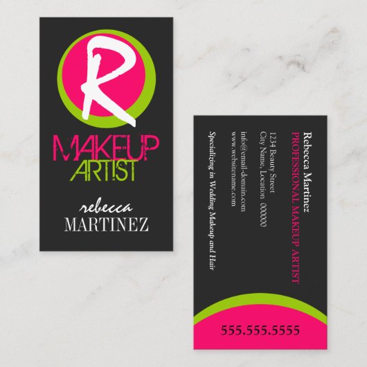 Vette en kleurrijke Monogra Visitekaartje (Voorkant / Achterkant)