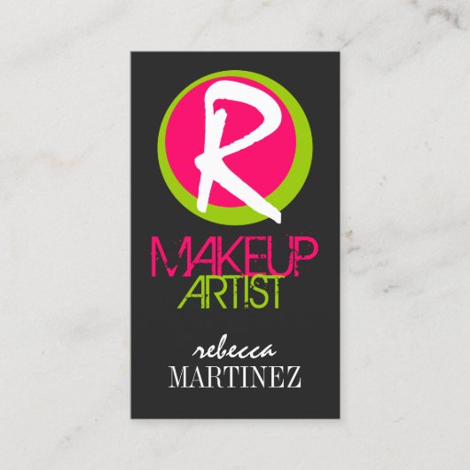 Vette en kleurrijke Monogra Visitekaartje (Voorkant)