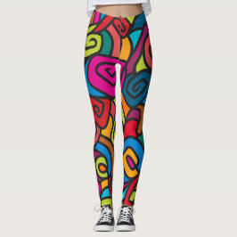 Vette en kleurrijke Swirly Design Leggings