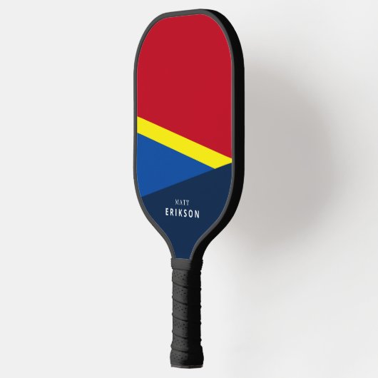 Vette en moderne strepen met aangepaste naam pickleball paddle (Links)