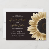 Vette en moderne zwarte goudbloem kaart (Voorkant)