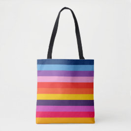 Vette en mooie regenboogstrepen tote bag