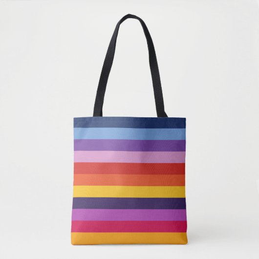 Vette en mooie regenboogstrepen tote bag (Voorkant)