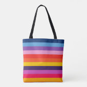 Vette en mooie regenboogstrepen tote bag (Achterkant)