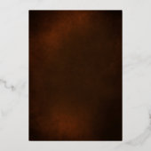 Vette Eucalyptus Wilde Bloem Oranje bruiloft Folie Folie Uitnodiging (Achterkant)