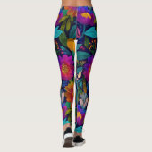 Vette Exotische Bloemen Stijlvolle & Chique Bloeme Leggings (Achterkant)
