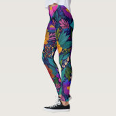 Vette Exotische Bloemen Stijlvolle & Chique Bloeme Leggings (Links)