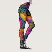 Vette Exotische Bloemen Stijlvolle & Chique Bloeme Leggings (Rechts)