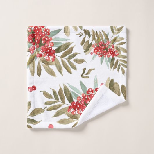 Vette feestelijke Waterverf Kerstmis Bad Handdoek (Wasdoekje)