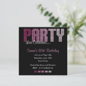 Vette Feminine DISCO Birthday Party Invitation Kaart (Staand voorkant)