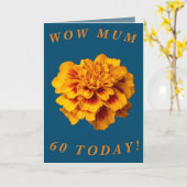 Vette Floral 60th Birthday Kaart voor moeder (Gele Bloem)