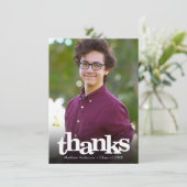 Vette foto afstuderen moderne eenvoudige typografi bedankkaart (Staand voorkant)